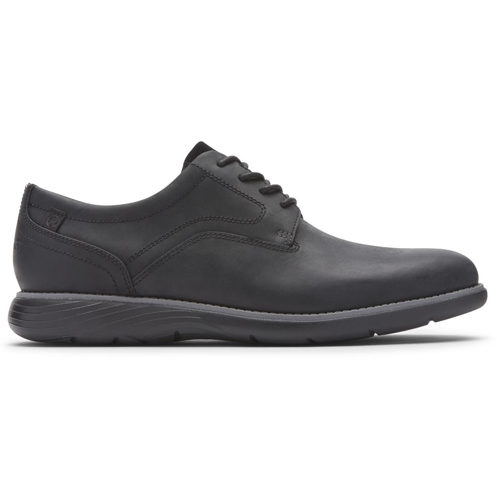 Sapatos Oxford Homem Rockport Garett Plain Toe Pretas,Portugal SOXAT-7321